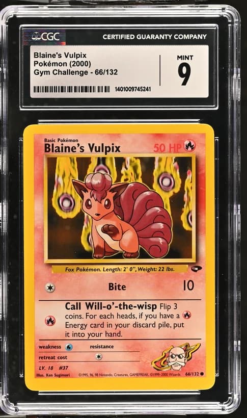 2000 #66 Blaine's Vulpix CGC 9 Gym Challenge - Unlimited - English
