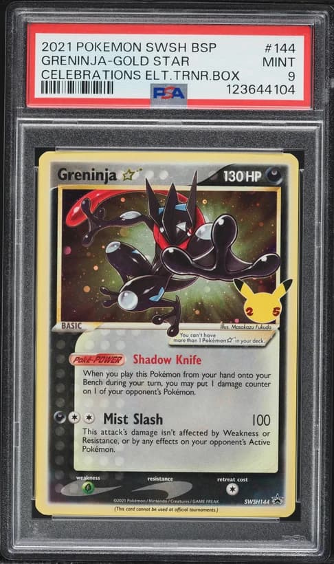 2021 #144 Greninja-Gold Star PSA 9 Swsh Black Star Promo Pokemon