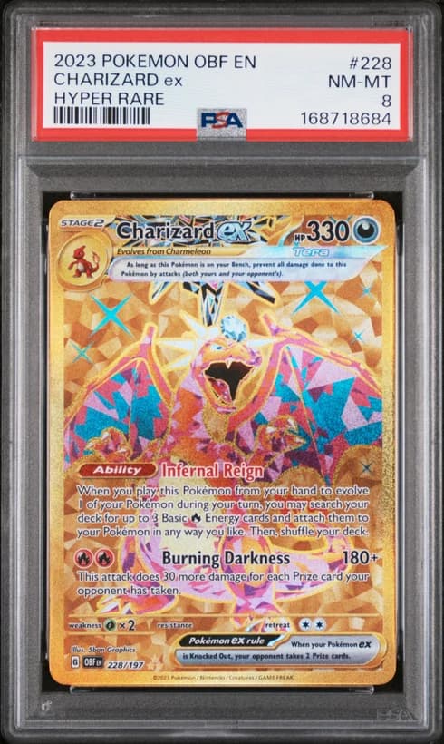 2023 #228 Charizard EX PSA 8 Obf EN-Obsidian Flames